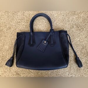 Longchamp Navy Blue Tote Bag